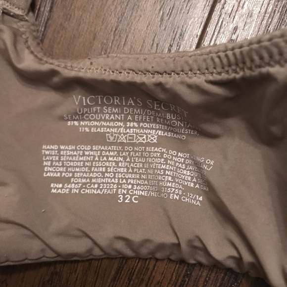 Victoria’s Secret Uplift Semi Demi Bra Taupe 32C - Picture 4 of 4